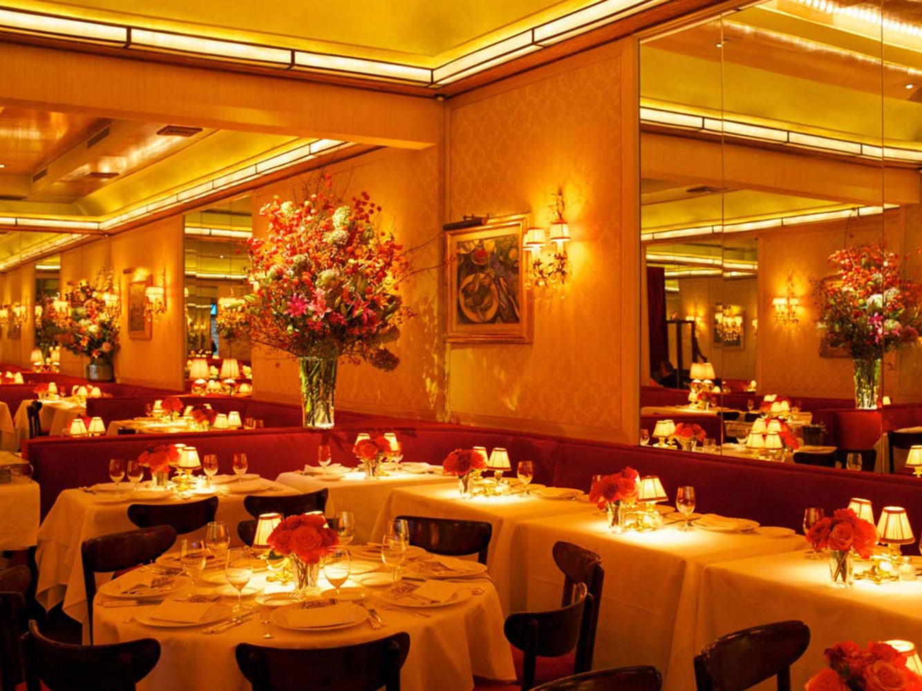 Longtime restaurant serving time-honored French delicacies in a flower-arrangement-filled space.